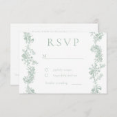 ヴィンテージエレガンスクラシック:フローラズ結婚ス 出欠カード (正面/裏面)