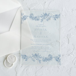 ヴィンテージエレガンスクラシック:フローラ結婚の アクリル招待状