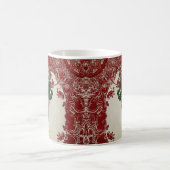ヴィンテージエレガンスクリスマスディア〔雄ジカの〕枝角ダマスク コーヒーマグカップ (中央)