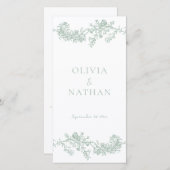 ヴィンテージエレガンスセージグリーン結婚式 プログラム (正面/裏面)