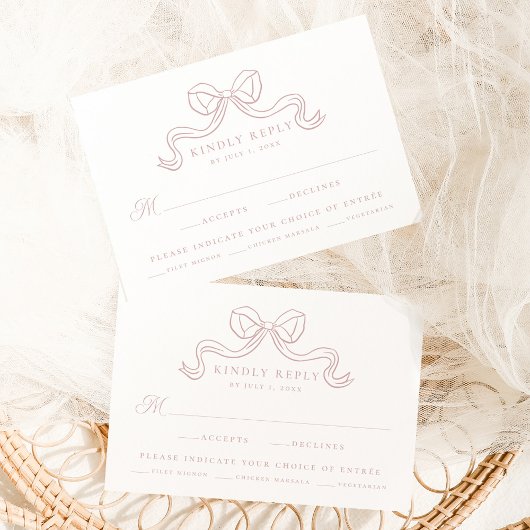 ヴィンテージエレガンスダスティ結婚バラボーズミールRSVP エンクロージャーカード