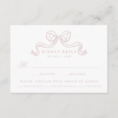 ヴィンテージエレガンスダスティ結婚バラボーズミールRSVP エンクロージャーカード (正面)