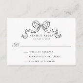 ヴィンテージエレガンスブラックボウウェディングRSVP エンクロージャーカード (正面)