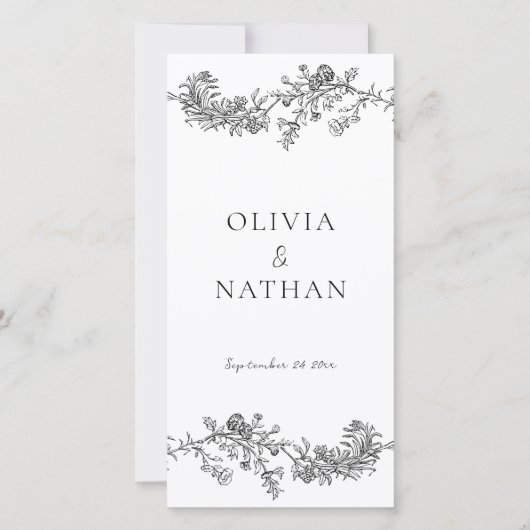 ヴィンテージエレガンスブラック&ホワイト結婚式 プログラム (正面)