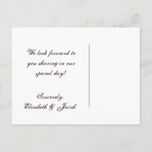 ヴィンテージエレガンスメイソンジャータウィーンザデイトを保存 案内ポストカード (裏面)