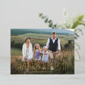 ヴィンテージエレガンスメリー&ブライトクリスマスフォト 箔シーズンカード (立ち正面)