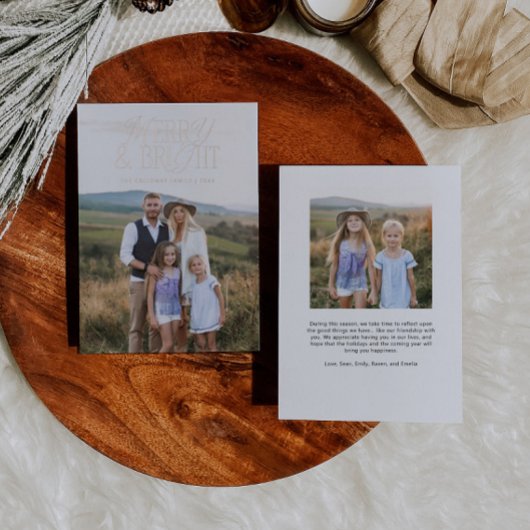 ヴィンテージエレガンスメリー&ブライトクリスマスフォト 箔シーズンカード