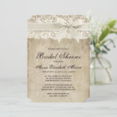 ヴィンテージエレガンスリボンオンレースブライダルシャワー 招待状 (スタンド正面)