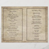 ヴィンテージエレガンス動揺して紙結婚式 プログラム (裏面)