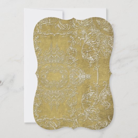 ヴィンテージエレガンス結婚トワールフローラダマスク 招待状 (裏面)