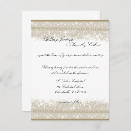 ヴィンテージエレガンス結婚式招待状 招待状 (正面/裏面)