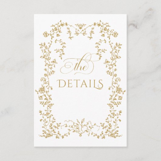 ヴィンテージエレガンス黄金の花結婚写真 エンクロージャーカード (正面)