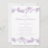 ヴィンテージエレガンス：パープルフローラリハーサルディナー 招待状 (正面)