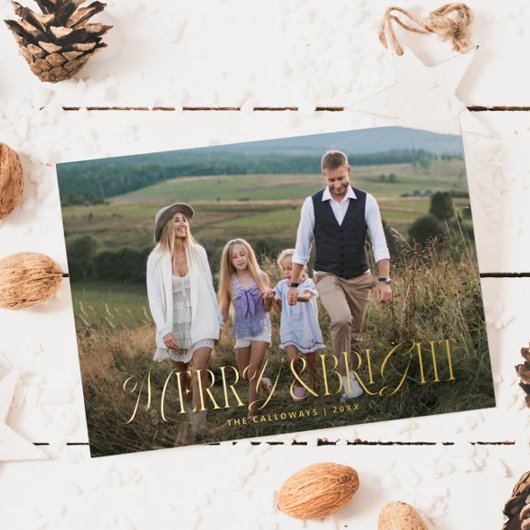 ヴィンテージエレガンス メリー＆ブライト クリスマスフォト 箔シーズンカード