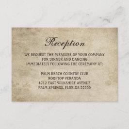 ヴィンテージエレガンス リボンとレースの受付カード エンクロージャーカード