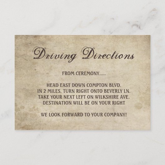 ヴィンテージエレガンス リボンとレースの受付カード エンクロージャーカード (裏面)