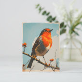 ヴィンテージエレガンス:レッドロビンのタイムレスポートレート ポストカード (スタンド正面)