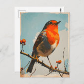 ヴィンテージエレガンス:レッドロビンのタイムレスポートレート ポストカード (正面/裏面)