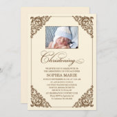 ヴィンテージエレガンス  |  洗礼式招待状 招待状 (正面/裏面)