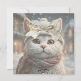 ヴィンテージエレガントかわいいクリスマス猫好き カード