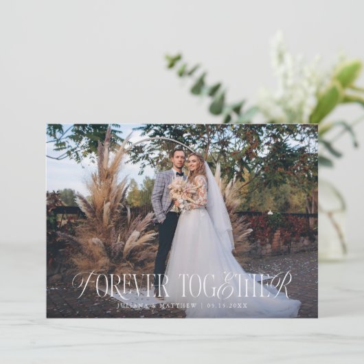 ヴィンテージエレガントが永遠に一緒に結婚の写真 案内状 (スタンド正面)