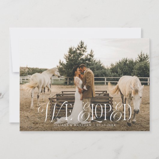 ヴィンテージエレガントが逃げ結婚た写真 案内状 (正面)