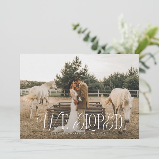 ヴィンテージエレガントが逃げ結婚た写真 案内状 (スタンド正面)