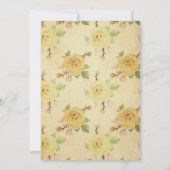 ヴィンテージエレガントと黄色のフローラ結婚 招待状 (裏面)