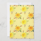 ヴィンテージエレガントと黄色のフローラ結婚 招待状 (裏面)