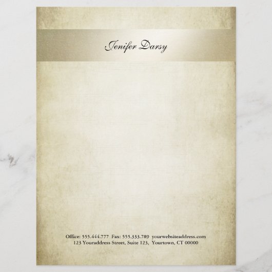 ヴィンテージエレガントなウェディングオールド紙フェイク金ゴールドストライプ レターヘッド (正面)