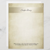 ヴィンテージエレガントなウェディングオールド紙フェイク金ゴールドストライプ レターヘッド (正面/裏面)