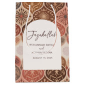 ヴィンテージエレガントなニッカ イスラム教の結婚式 ありがとう ミディアムペーパーバッグ (正面)