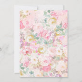 ヴィンテージエレガントなバラ色の花の女の子のベイビーシャワー 招待状 (裏面)