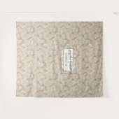 ヴィンテージエレガントなブラッシュピンクのダマスク婚礼写真 タペストリー (正面(横))