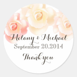 ヴィンテージエレガントなロマンチックなバラありがとう ラウンドシール