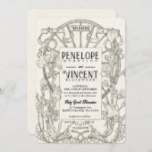 ヴィンテージエレガントな結婚式 招待状 (正面/裏面)