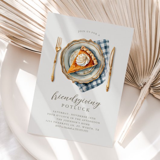 ヴィンテージエレガントに優しいカボチャのパイ 招待状