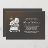 ヴィンテージエレガントのシャワー招待 招待状 (正面/裏面)