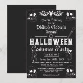 ヴィンテージエレガントのハロウィーンの衣装パーティー 招待状 (正面/裏面)
