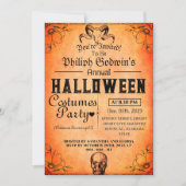 ヴィンテージエレガントのハロウィーンの衣装パーティー 招待状 (正面)