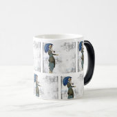 ヴィンテージエレガントの傘を持つ女性： モーフィングマグカップ (正面右)