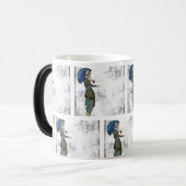 ヴィンテージエレガントの傘を持つ女性: モーフィングマグカップ (正面左)