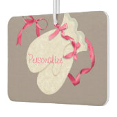 ヴィンテージエレガントの冬ミットンリボンレース雪 カーエアーフレッシュナー (左)