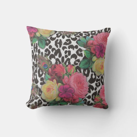 ヴィンテージエレガントの花クジャクフローラ   クッション (正面)