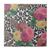 ヴィンテージエレガントの花クジャクフローラ   タイル (正面)