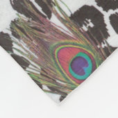 ヴィンテージエレガントの花クジャクフローラ フリースブランケット (角)