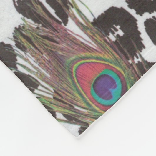 ヴィンテージエレガントの花クジャクフローラ   フリースブランケット (角)