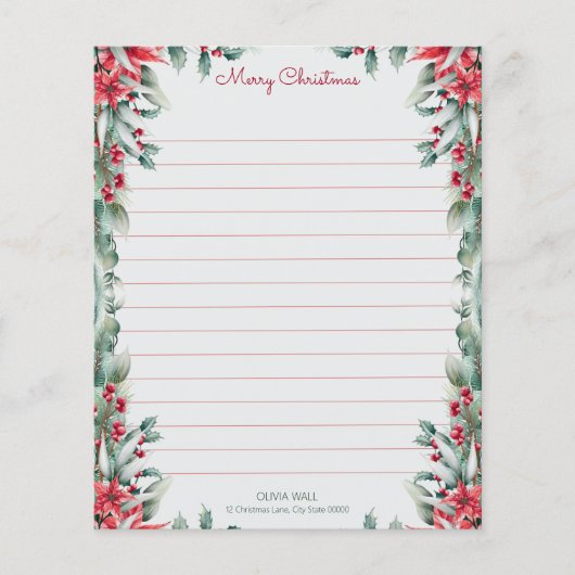 ヴィンテージエレガントの葉の緑のクリスマス紙 (正面)