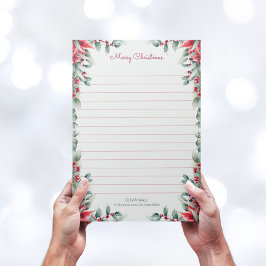 ヴィンテージエレガントの葉の緑のクリスマス レターヘッド