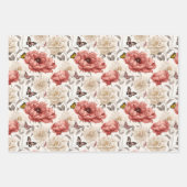 ヴィンテージエレガントの蝶の花 ラッピングペーパーシート (正面2)